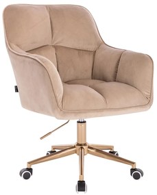 HR550K Latte modern velúr szék arany lábbal