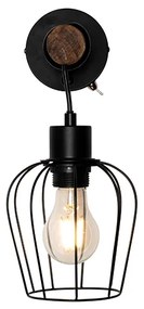 Rusztikus fali lámpa fekete fával - Stronk