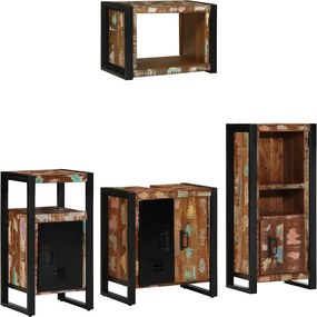 vidaXL Fürdőszoba bútor szett 4 pcs Szilárd Újrahasznosított Fa