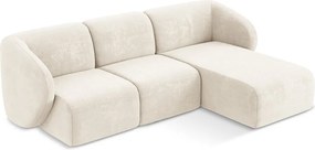 Bézs zsenília sarokkanapé (jobb oldali-heverő résszel) Lani – Makamii