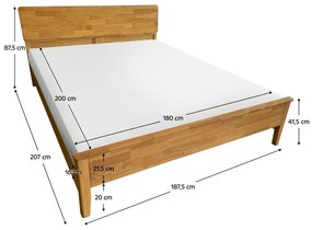 Franciaágy 180 cm Novedades (természetes) (ágyráccsal). 1116427