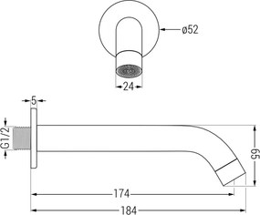 Mexen Kai DR70 kádtöltő-zuhany készlet beépített esőztetővel, 25 cm króm - 77602DR70251-00