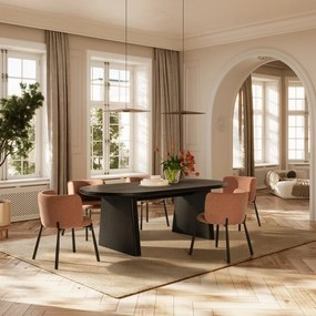 Barackszínű kárpitozott étkezőfotel szett 2 db-os Ginny – MOME