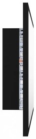 fekete akril LED-es fürdőszobai tükör 60x8,5x37 cm