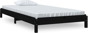 vidaXL fekete tömör fenyőfa egymásra rakható ágy 75x190 cm