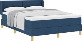 vidaXL Boxrugós ágy matracmal fejtámlával Kék 190 x 140 cm Poliészter