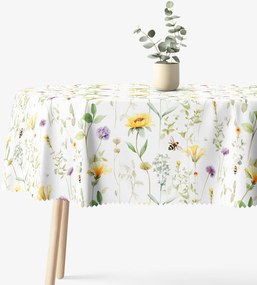 Goldea ovális viaszosvászon terítő - réti világ 140 x 220 cm