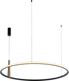 ZUMA LINE 22808-WOOD Modern Led Függesztett Lámpa Fekete, Faipari LED IP20