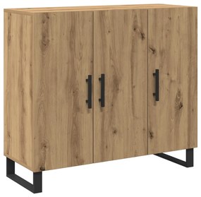 3 ajtós oldalszekrény Kézműves tölgy 90x34x80 cm Műszaki fa