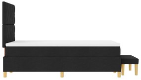 Box Spring Ágy matraccal és paddal Fekete 120x200 cm Szövet