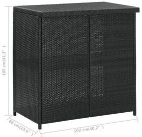 3 részes fekete polyrattan bárszett