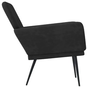 Fekete bársonyfotel 62x79x79 cm