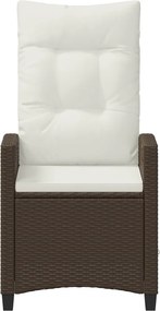 Fekvő Kerti Szék Barna és Krém 56 x 60 x 112 cm polirattan