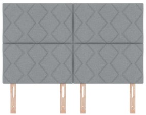 LED Fejtámla Gyémánt Blokk Mintázattal Világosszürke 144 cm Szövet