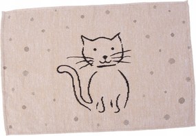 Krémszínű gobelin asztal alátét macskával 48 x 33 cm