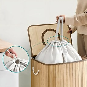 Bambusz szennyestartó kivehető hálóval