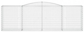 vidaXL 6 db íves horganyzott vas gabion kosár 400x50x120/140 cm