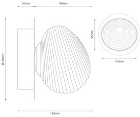 LED fali lámpa BOLLA LED/3W/230V arany/füstös bézs