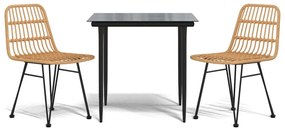 3 részes polirattan kerti étkezőgarnitúra