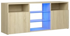 sonoma tölgy színű TV-szekrény LED lámpákkal 120x30x50 cm