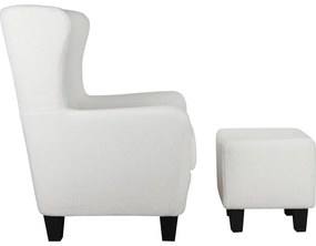 Fehér bársony füles fotel Zhili - Støraa