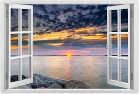 Poszterek 120x80 Sziklák Tenger Naplemente