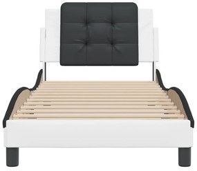 fehér és fekete műbőr ágykeret matrac nélkül Zadar 100x200 cm