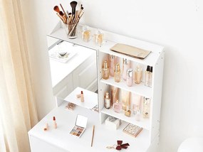 Fésülködőasztal tükörrel LUNAVI 70x40 cm, fehér