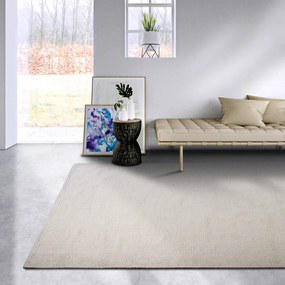 Krémszínű kézi szövésű gyapjúkeverék szőnyeg 80x150 cm Pradesh Natural White – Elle Decoration