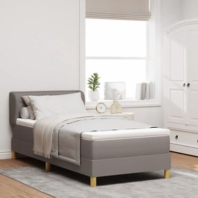 Boxspringágy matraccal, világosszürke, 80x200 cm, textil