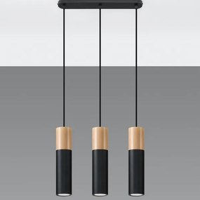 Sollux SL.0634 - Csillár zsinóron PABLO 3xGU10/40W/230V fekete