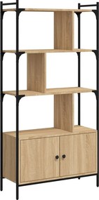vidaXL sonoma tölgyfa ajtós könyvespolc 76,5x30x154,5 cm rétegelt fa