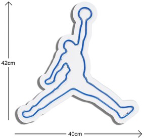 Műanyag LED-es fali dekoráció, Basketball - Blue