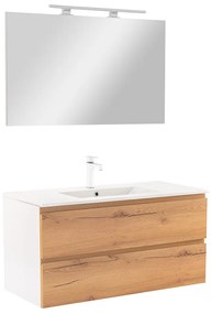 Vario Pull 100 komplett fürdőszoba bútor fehér-tölgy
