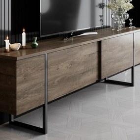 Luxe Walnut and Black TV-asztal