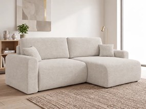 Ágyazható, kétszínű L-alakú ülőgarnitúra NORDEN PAROS 250x140 cm, krémszínű