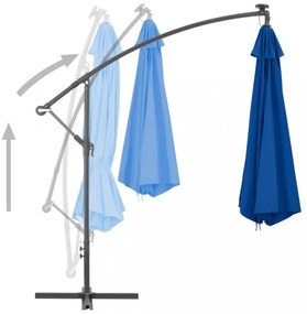 kék konzolos napernyő alumíniumrúddal 350 cm