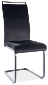 Szék H441 VELVET fekete váz / fekete kárpit. 117