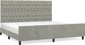 vidaXL világosszürke bársony ágykeret matrac nélkül 200 x 200 cm