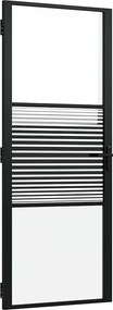 vidaXL Üvegajtó Csíkos Fekete 76 x 3.5 x 201.5 cm Alumínium