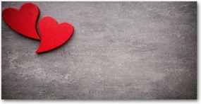 Fotó vászonkép edzett üveg Piros szívek 140x70