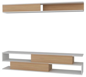 TV szekrény Sims - White, Teak