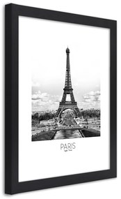Gario Poszter Az ikonikus Eiffel-torony A keret színe: Fekete, Méret: 40 x 60 cm
