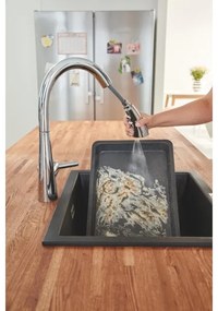 GROHE 31654AP0 - K700U mosogató 533 × 457 mm fekete gránit/fekete