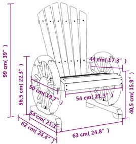 vidaXL tömör fenyőfa kerti Adirondack szék