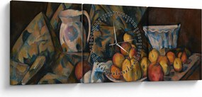 Kép - Paul Cézanne, Still Life with Apples and Peaches, reprodukciók (órával) (90x30 cm)