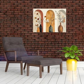 Üveg kép - Vázák boltívekben (70x50 cm)