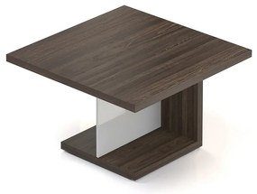 Lineart tárgyalóasztal 120 x 120 cm, sötét szilfa / fehér