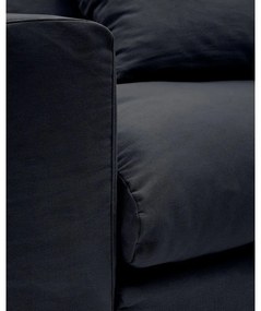 Antracitszürke len kanapé 340 cm Nora – Kave Home