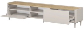 Elivo TV állvány 220 cm fém lábakon - kasmír / olajozott tölgy